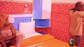 Mom's big booty friend is a slut for monster cocks.