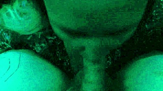 Storm is giving a blowjob and takes and out cock