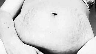 Horny pregnant MILF teases with her big tits