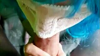 ella gives sloppy blowjob to cock