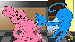 Richard and Nicole Watterson share an intimate moment with licking and touching.