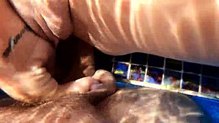 exuberant milf bent over for doggystyle under water