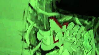 I am fuking off with a tatooed milf and her monster cock piercin