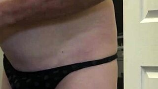 Shaved Mature Almost Caught Stroking Cock!