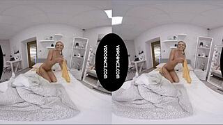 i slide a big black dildo into my tight pussy in this vr milf adventure with blonde european babe