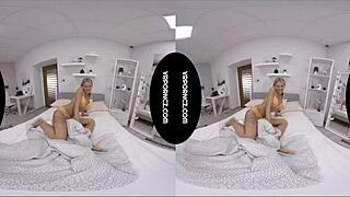 i slide a big black dildo into my tight pussy in this vr milf adventure with blonde european babe