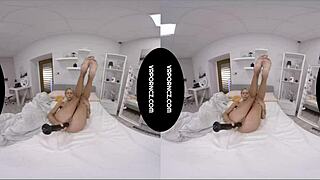 i slide a big black dildo into my tight pussy in this vr milf adventure with blonde european babe