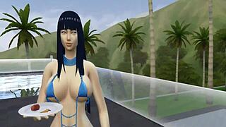 Can hinata and sakura handle naruto's big cock in anal hentai swap?