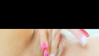 Secretary's Wet Pussy Moans During Solo Fingering