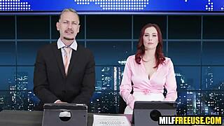 Hot milfs freeused during news broadcast