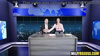 Hot milfs freeused during news broadcast