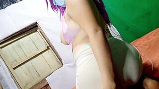 i dress like a slut with big tits and seduce my stepfather via video call to come fuck my pussy