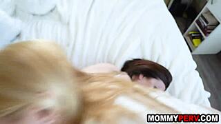 Stepson Fucks Stepmom And Stepauntie In Threesome