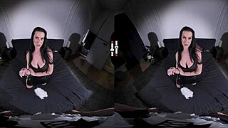 dark room vr ladyboss milf handjob boobs brunette shaved hardcore pov