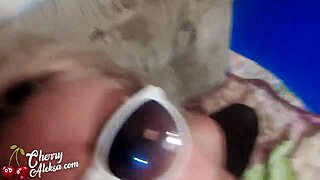 PVC outfit amateur MILF gets her big cock sucked and gets cummed on