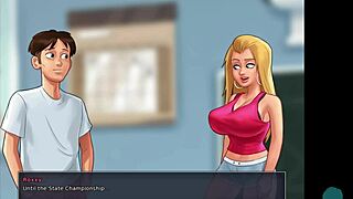 Passionate encounter of a mature woman and a teacher, HD video