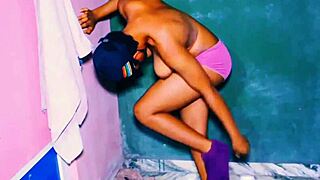 Watch This African Babe Finger Her Pussy Hard In Her New Apartment!