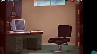 Cumshot In Library During Game Scene