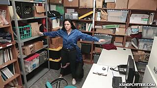 Lp Officer Roughly Feeds Monica Saige His Monster Cock in Office Shop Scene