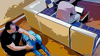Hentai wife action with her boyfriend barista
