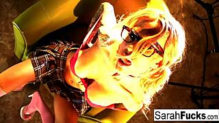 Busty Babe Sarah DRESSES UP and MASTURBATES Her Pussy and Ass Intensely