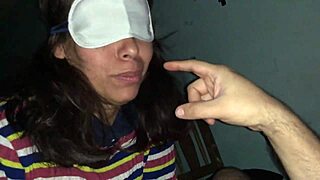 It is mature prostitute Petera who presents the POV blowjob when she blindfolds a man