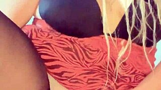 I enjoy watching the hot blonde goddess dance in crotchless panties