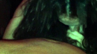 Clothed mature woman sucks a man’s dick intimately