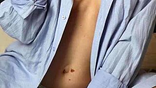 She masturbates passionately after the party, reaching orgasm.