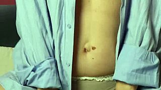 She masturbates passionately after the party, reaching orgasm.