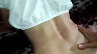 close-up view of a model taking anal from behind in homemade scene