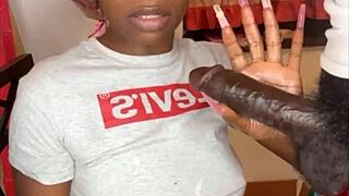 Stepsister verbally sucks 11 inches of hard BBC in taboo homemade scene