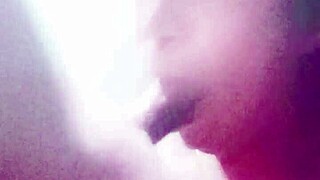 They older man is cuckolds the young man, seeing him licking and sucking his cock