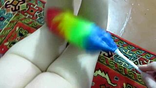 Mature couple wax and tickling foot fetish play
