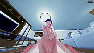 Misato Katsuragi Rides Cock In Doggystyle Before Creampie Orgasm.