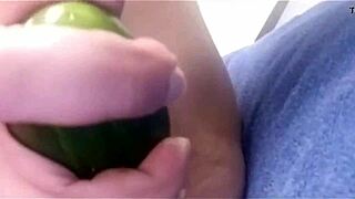 i'm masturbating so nicely with this cucumber, says the mature central american woman