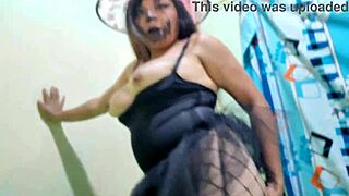 sexy latina milf bent over for halloween doggystyle surprise