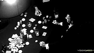 Horny Chick in Stockings Mounts Tight Pussy on Huge Pecker