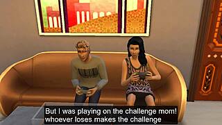 Asian Stepmom Strips After Losing Game, Then Fucks Stepson