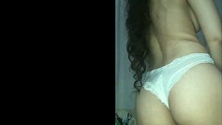 She wears lingerie for masturbation, then invites anal blowjob and assfucking with toys at home.