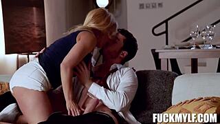 Alex Romero POV blowjob session with big tits MILF Nikky Thorne
