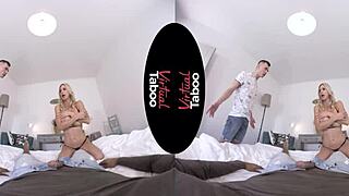 Hey, check this virtual taboo with one MILF handling two hard cocks in POV action!