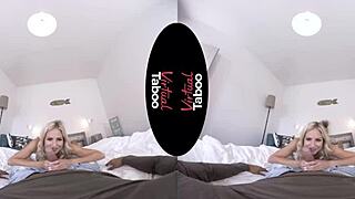 Hey, check this virtual taboo with one MILF handling two hard cocks in POV action!