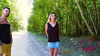 French MILF Lucille shows off her cute little ass in the great outdoors