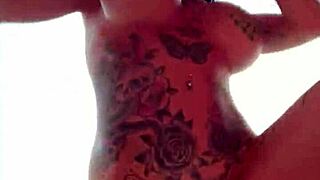 Dancing naked in sauna, milf shows off big tits for amateurs