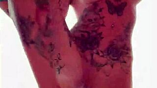 Nude bathing sauna dance of big tits and ass by mature woman