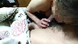 Japanese mature milf delivers intense blowjob and drooling handjob until explosive finish in amateur clip