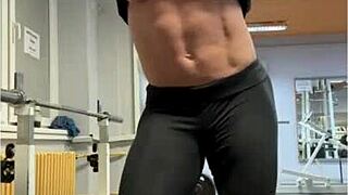 Intimate POV video presents mature muscles