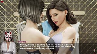 Two asian milfs with big tits get naughty in the changing room during ms denvers game episode nine