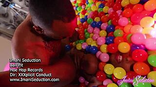 Ebony milf Imani seduces with pussy play and doggystyle in ball pit music video